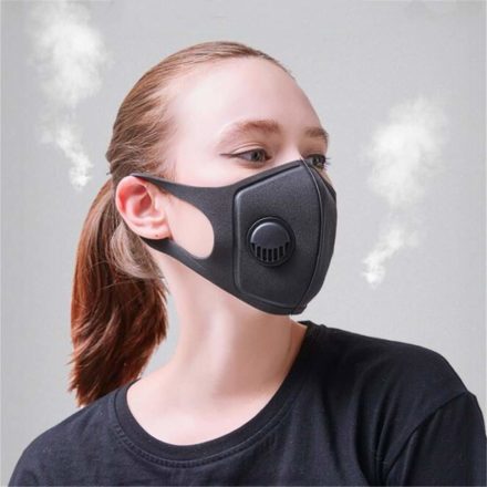 μάσκα προσώπου ενεργού άνθρακα με βαλβίδα αναπνοής